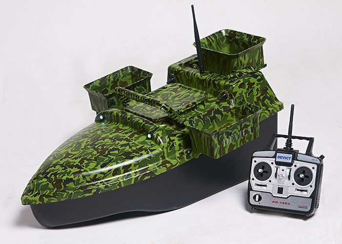 Radio Controlled Bait Boat DEVC-208 camouflage remote frequency 2.4GHz