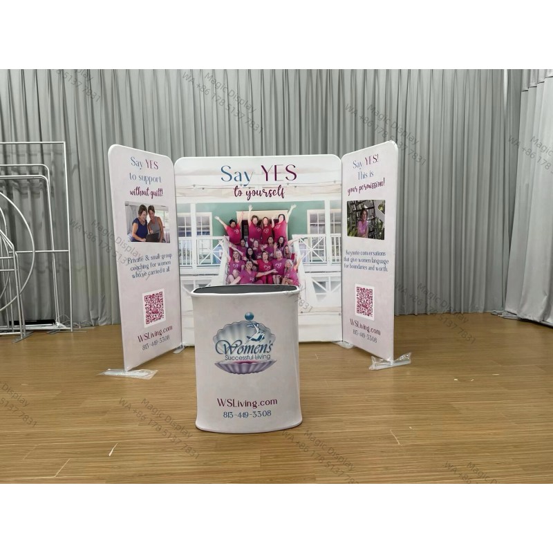 Custom Tension Fabric Display Backdrop Pillow Cover Backdrop With Stand Custom Business Marketing Banner
