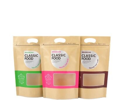 craft paper pet dog food bag with resealable zipper kraft bag for food