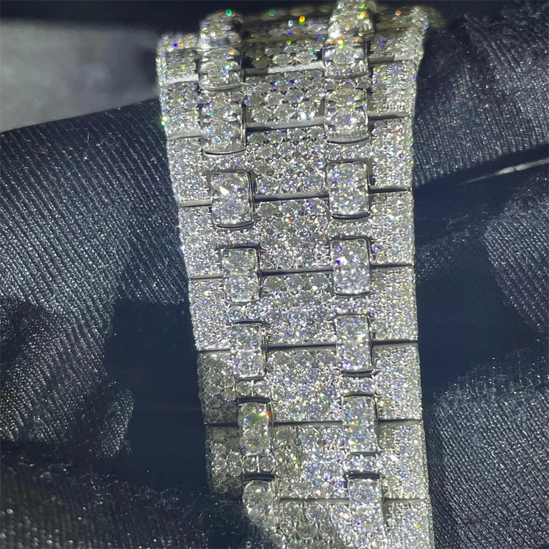 Eco Friendly Moissanite Diamond Watch VVS Moissanite Bling Mens Diamond Watches