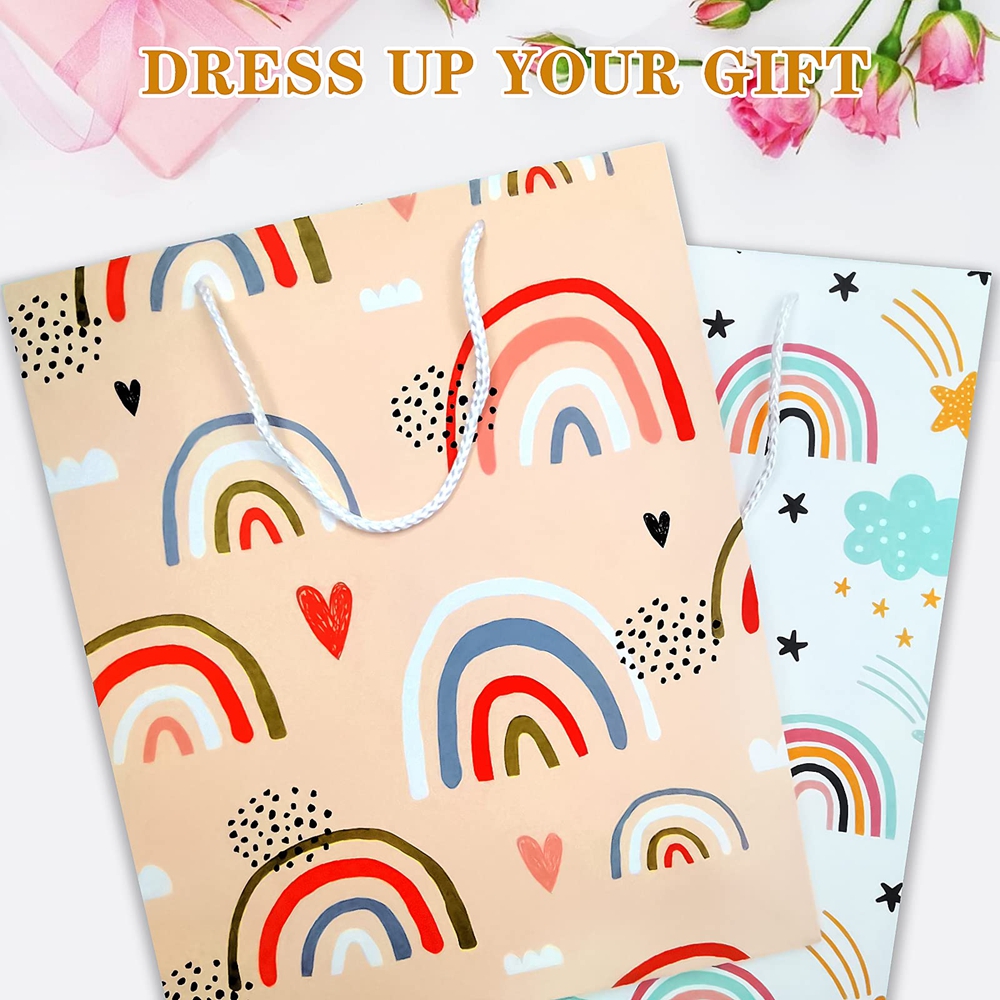 Portable Cartoon Cute Kids Party Gift Tote Paper Bag with CMYK 4 Color Offset Printing