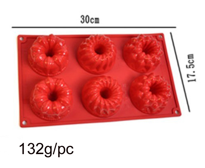 Silicone manufacturer Silicone baking tools 6 cups doughnuts shaped silicone mold SB-016