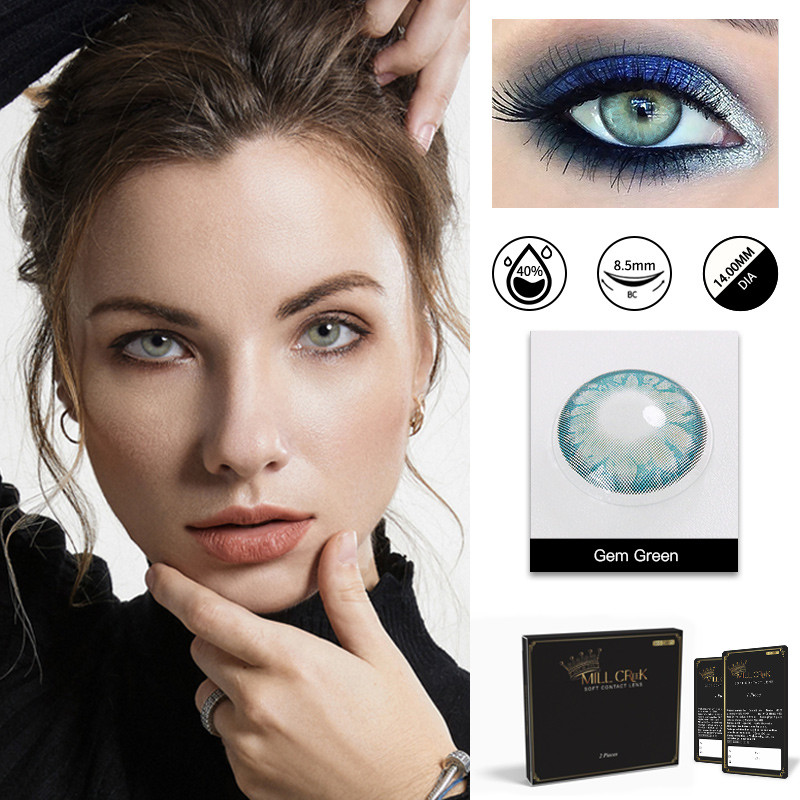 OEM Tinted Hazel Green Contacts Tri Color Lenses For Big Eyes