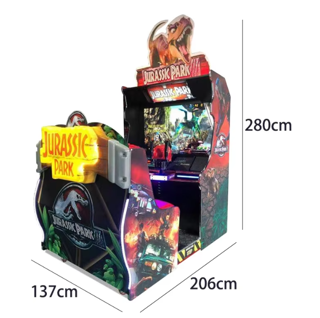 Colorful Park Coin Operated Arcade Game JURASSK PARK Simulation Shooting Machine