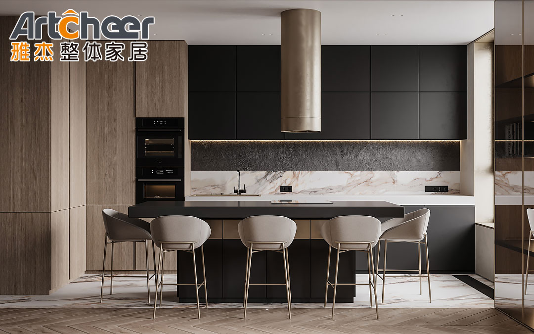 Luxury Style Wooden Kitchen Cabinets with Kitchen Island Table and Toe Kick Accessories