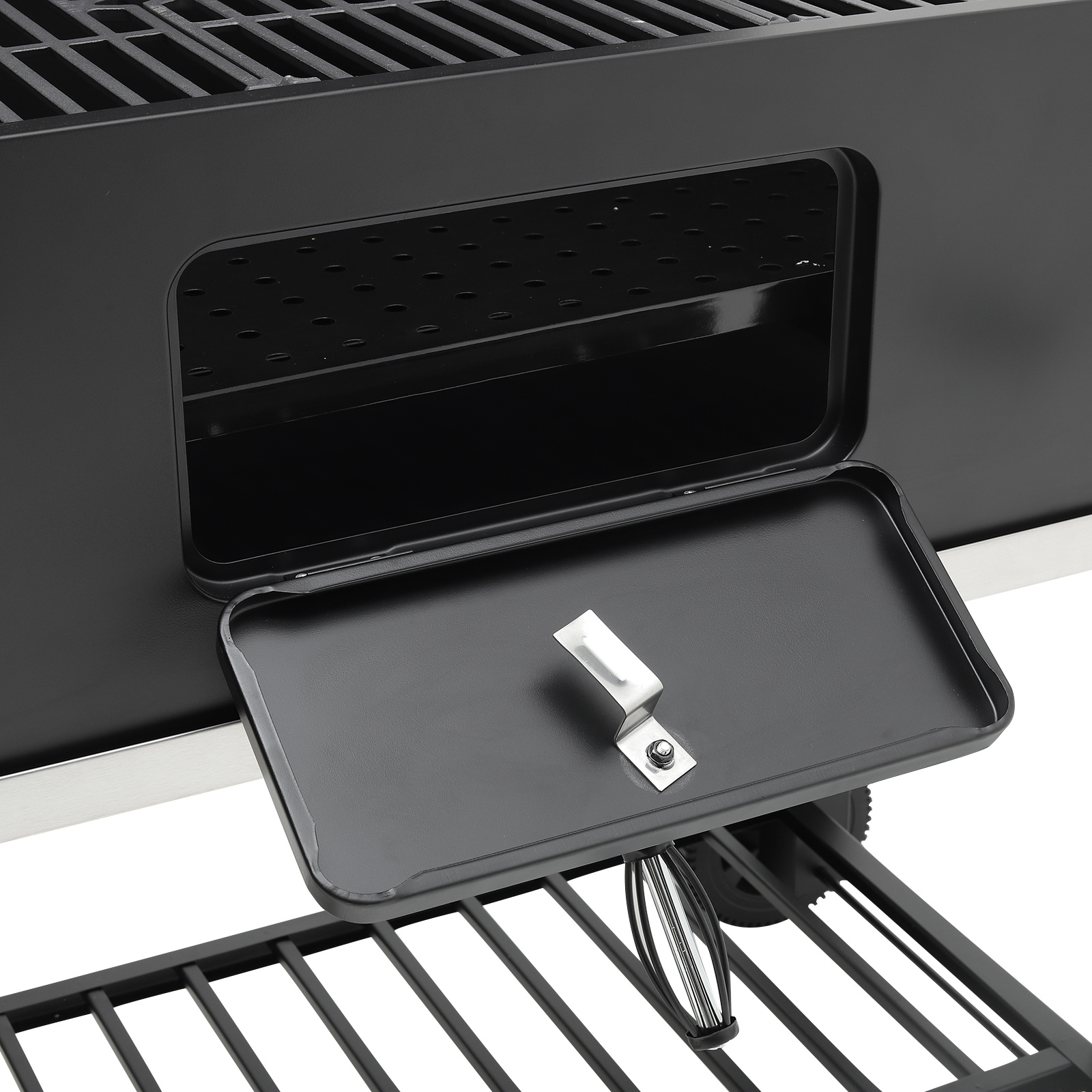 Outdoor Black Iron Steel Trolley Charcoal Grill 167.5*69*108 cm