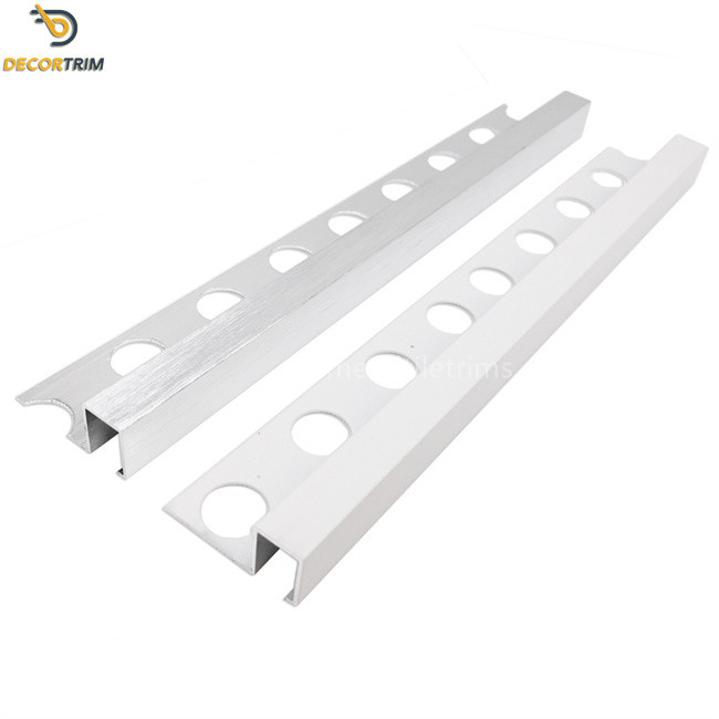 Bright Silver Metal Square Edge Tile Edging Trim 10mm X 12mm