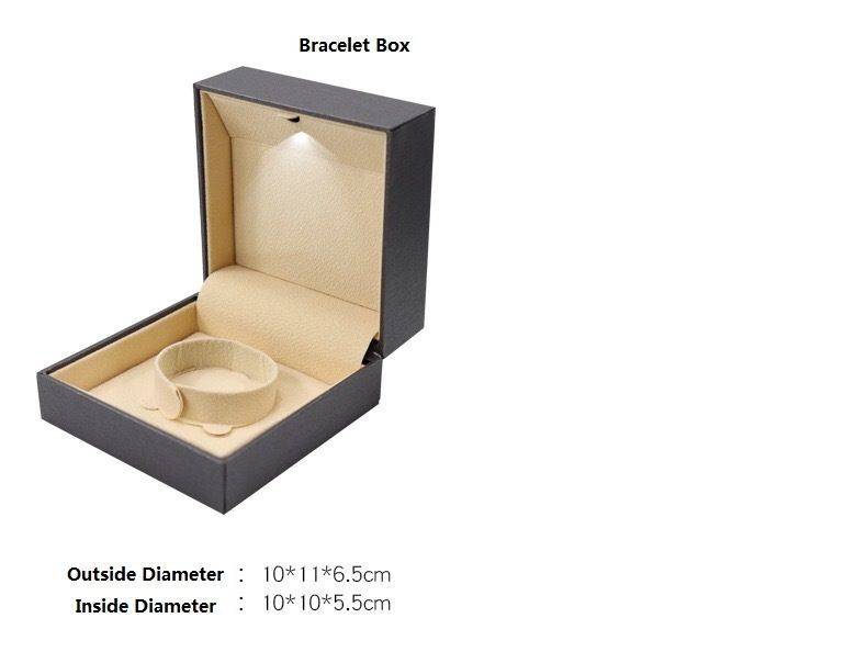 China Wholesale 100% Recyclable Paper Packaging Drawer Box, PU Leather Jewelry Clamshell Box with LED Light for Ring/Earring/Bracelet, Free Samples Available