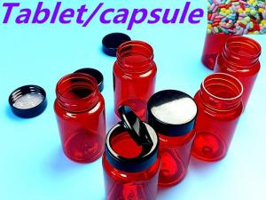 Quality 100ml Red Pharmacy Pill Bottles PET Plastic Prescription Bottles for sale
