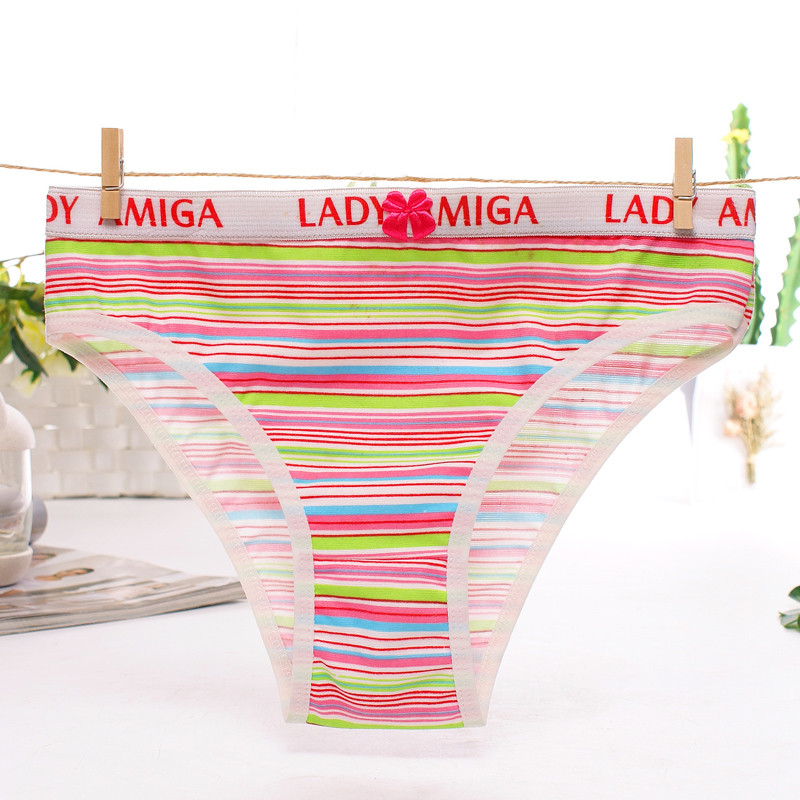 Stripes Printing Sexy Women Open Panties Photo