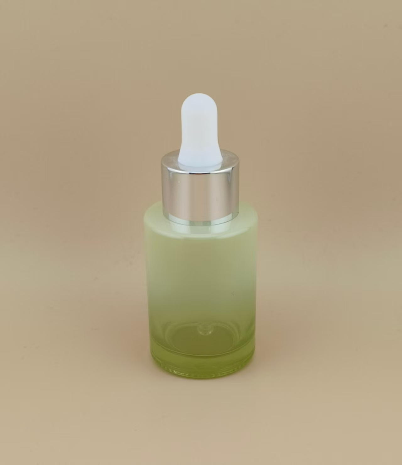 Clear Gradual Change Green Smooth Round Dropper Bottle K-GBL30 for Customized Essence Design