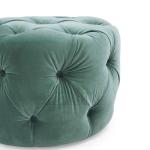 Upholstered Seat Ottoman Furniture Green Velvet Button Tufted Velvet Ottoman