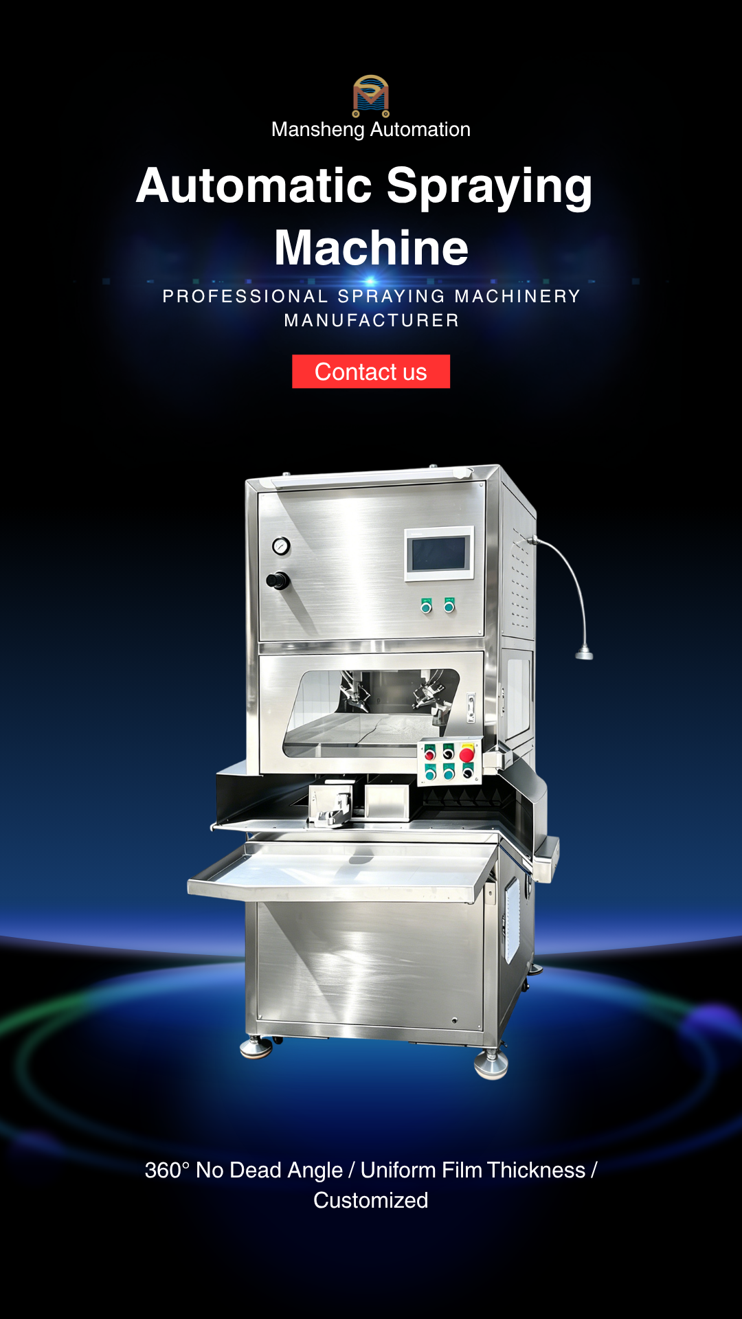 Automatic Spray Painting Machine, Industrial Coating Equipment for Metal Lampshade Surface Finishing