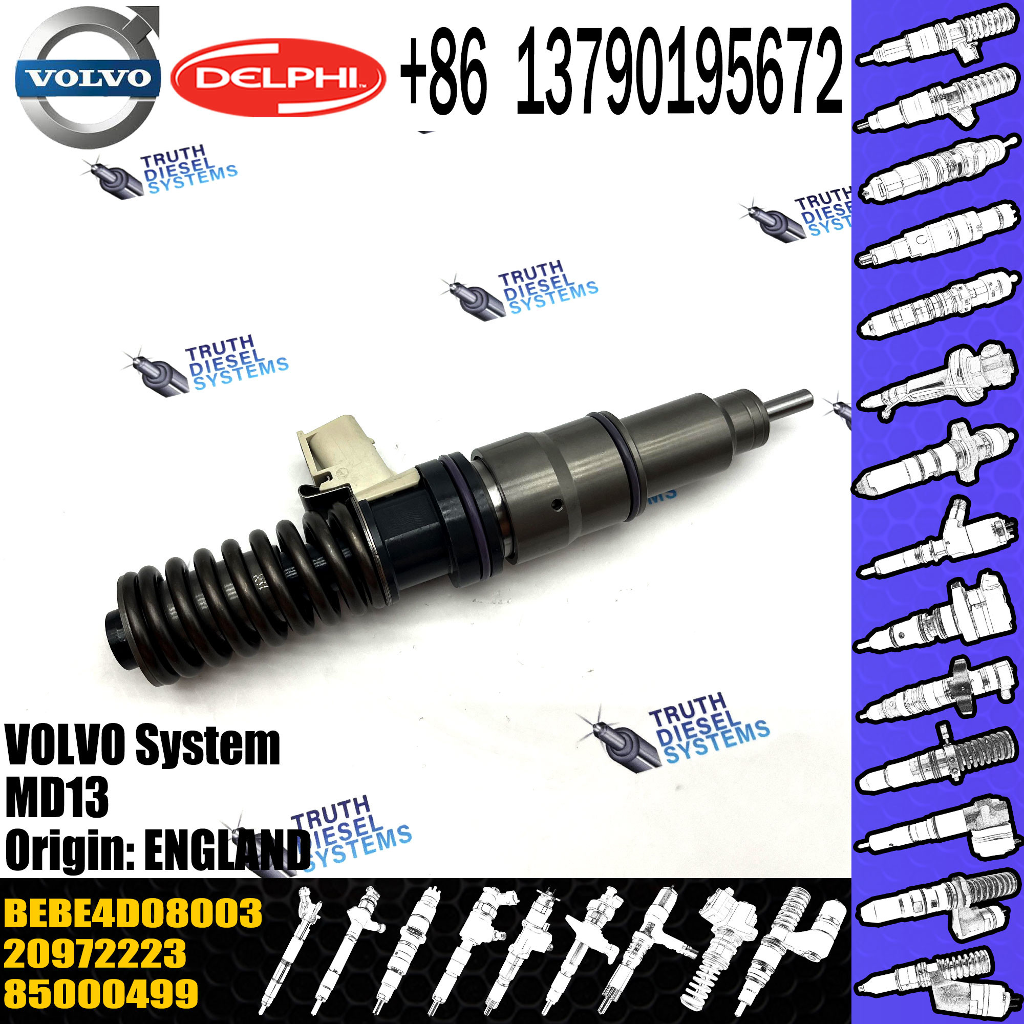 High Quality Diesel Fuel Injector 20972223 20584347 85000499 BEBE4D08003 For MD13