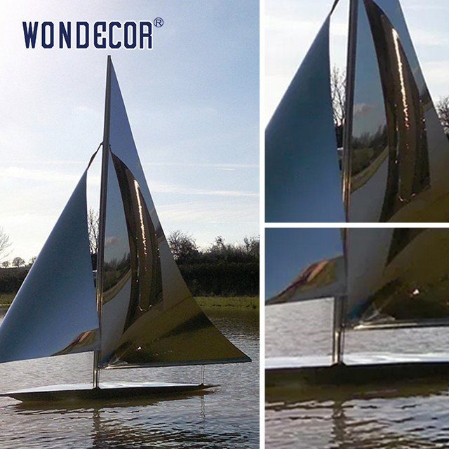 Customized Weather Proof Stainless Steel Outdoor Sculpture Decoration Abstract Sailing