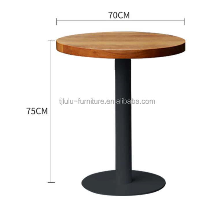 Modern Simple Style Dining Table Set for Office Building Solid Wood Restaurant Table