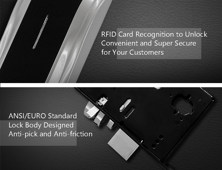 RFID Hotel Electronic Door Locks , Electronic House Locks Big Data Capacity