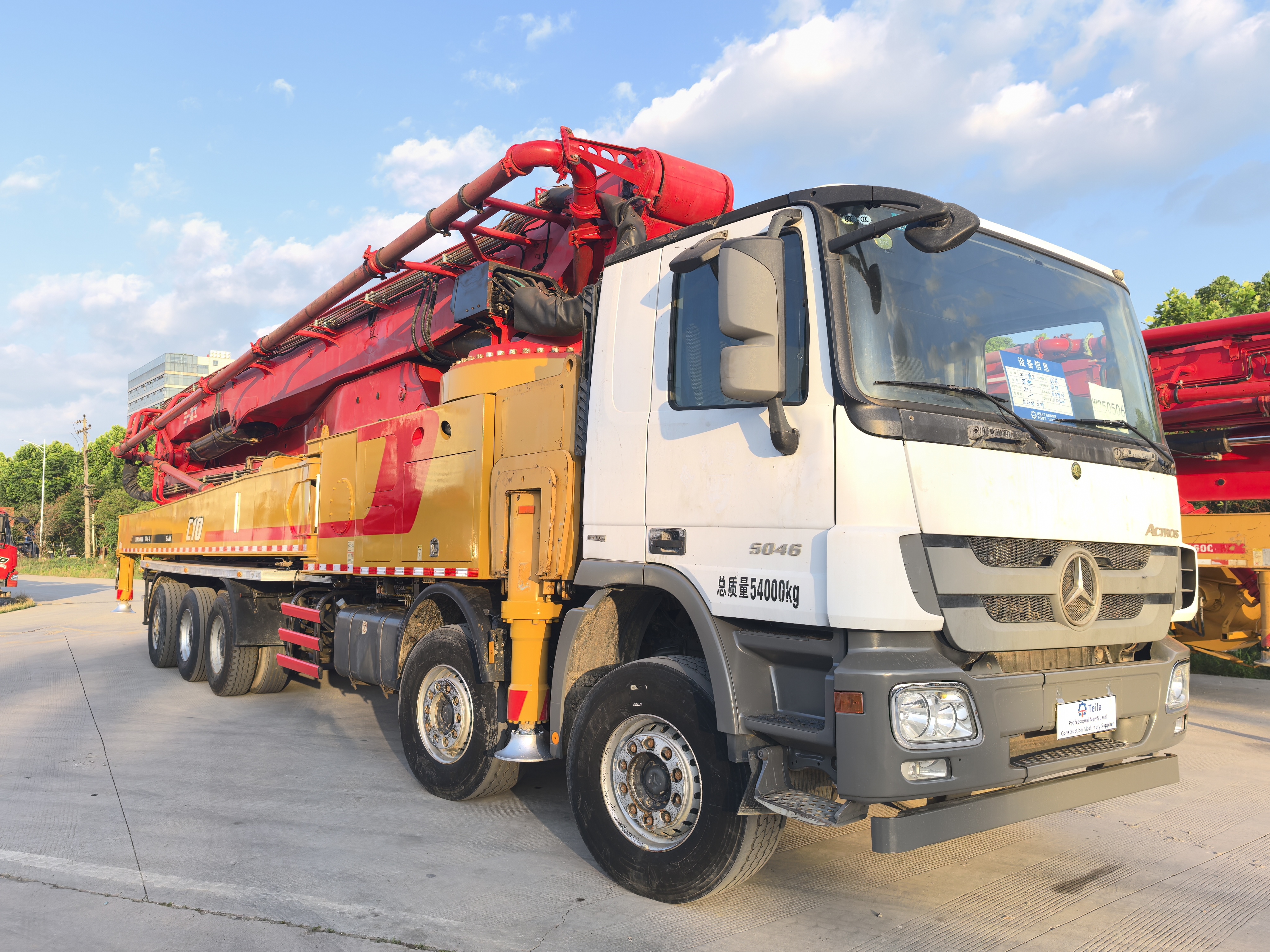 Original 2017 SANY Used Concrete Pump Truck 66m pump with Mercedes chassis