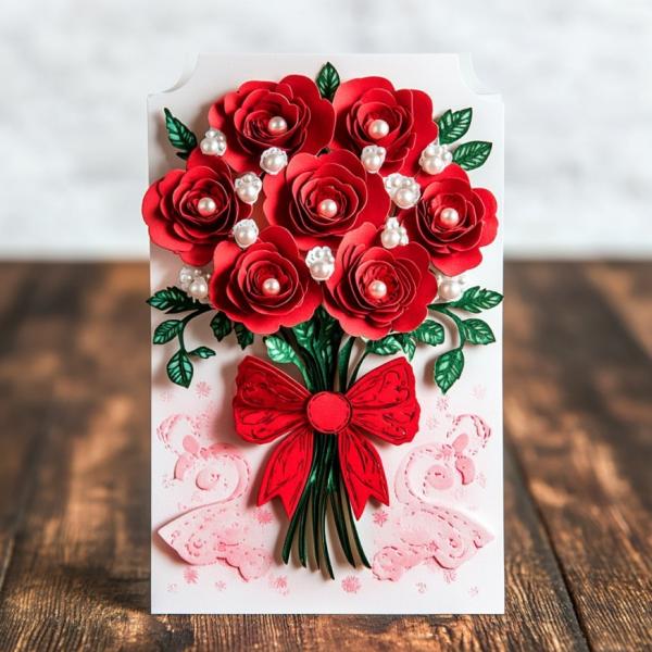 Rectangular Unique Wholesale Exquisite Kraft Paper Dry Flower Greeting Cards