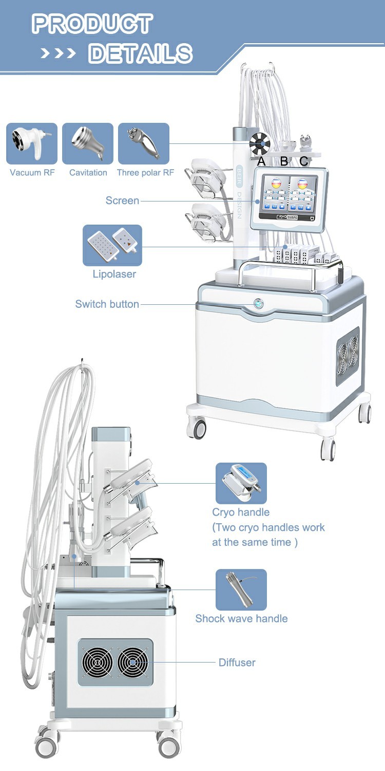 LF-247A multifunction cryo lipolaser cryotherapy slimming weight loss shock wave therapy beauty machine