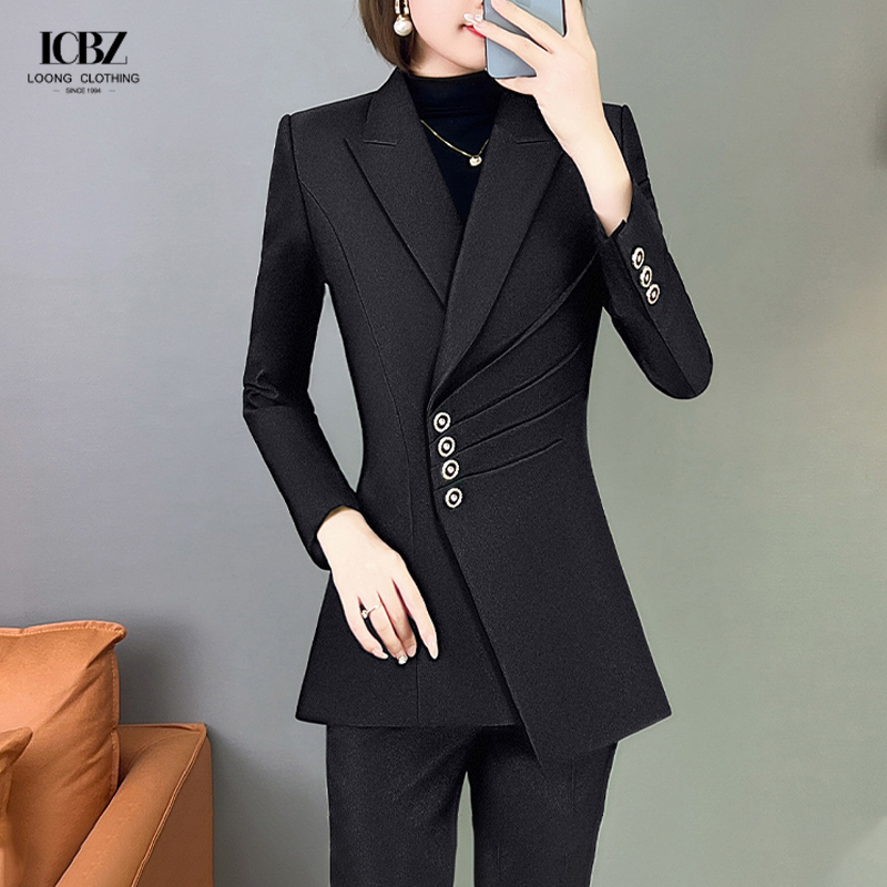 Skirts Suits Closure Type Single Button Two Pieces Formal Ladies Business Woman Suit