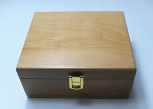 Quality Lacquered Unfinished Wood Gift Packaging Boxes , Watch Display Wooden Box With Lock for sale