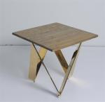 60x60x60cm Living Room Coffee Table X Shaped With Brass Leg