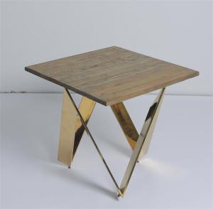 Quality 60x60x60cm Living Room Coffee Table X Shaped With Brass Leg for sale
