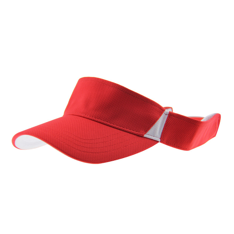 Summer Red Polymesh Personalized Sun Visor Hats With Adjustable Closure