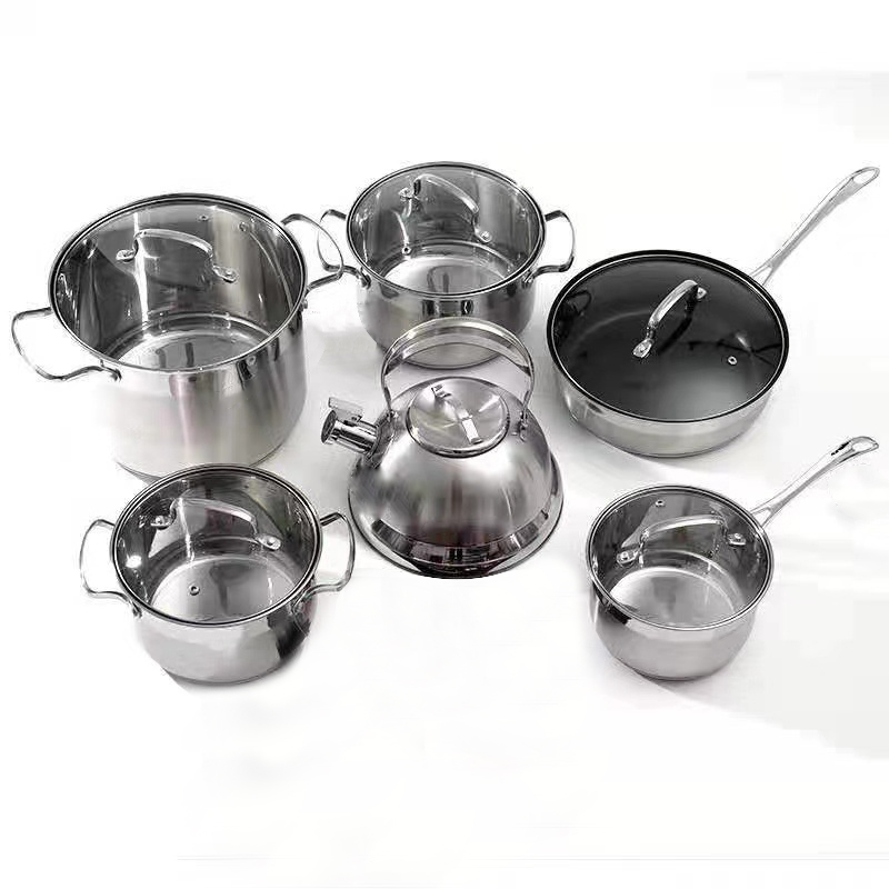 High Quality Restaurants Cookware Set Non Stick Stainless 12pcs Cookware Set Cooking Pot Set