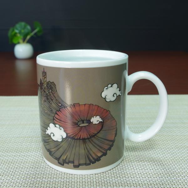 300Ml temperature sensitive color change ceramic mug / personalised heat sensitive coffee mug