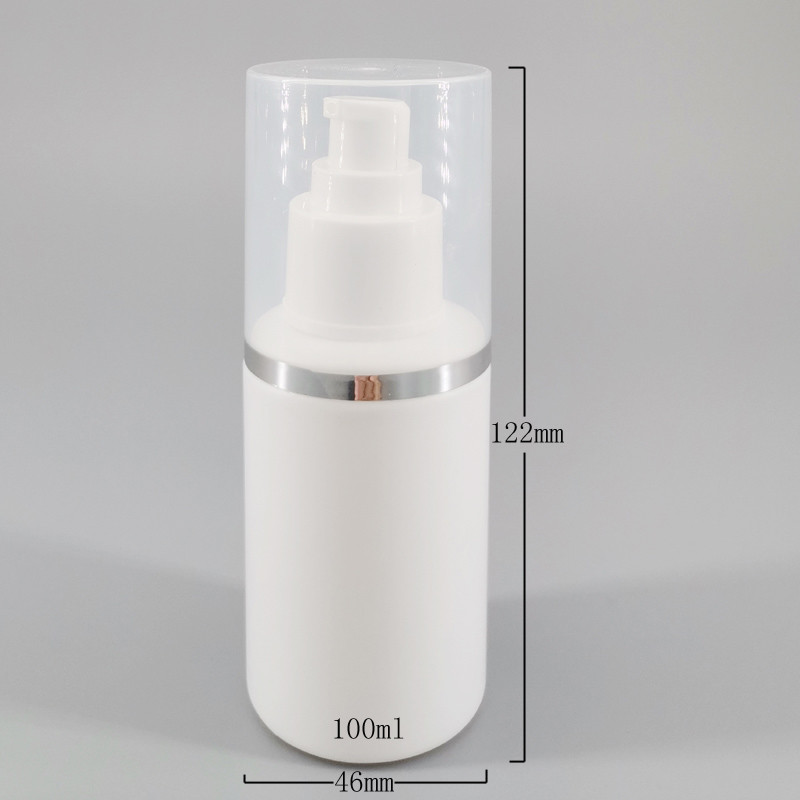 100ml 110ml Plastic Round Cosmetic Lotion Bottle With Clear Cap