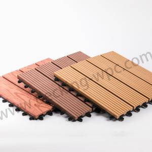 China Transform Your Hotel's Outdoor Space with Interlocking Wood Deck Tiles 300x300x22/25mm on sale