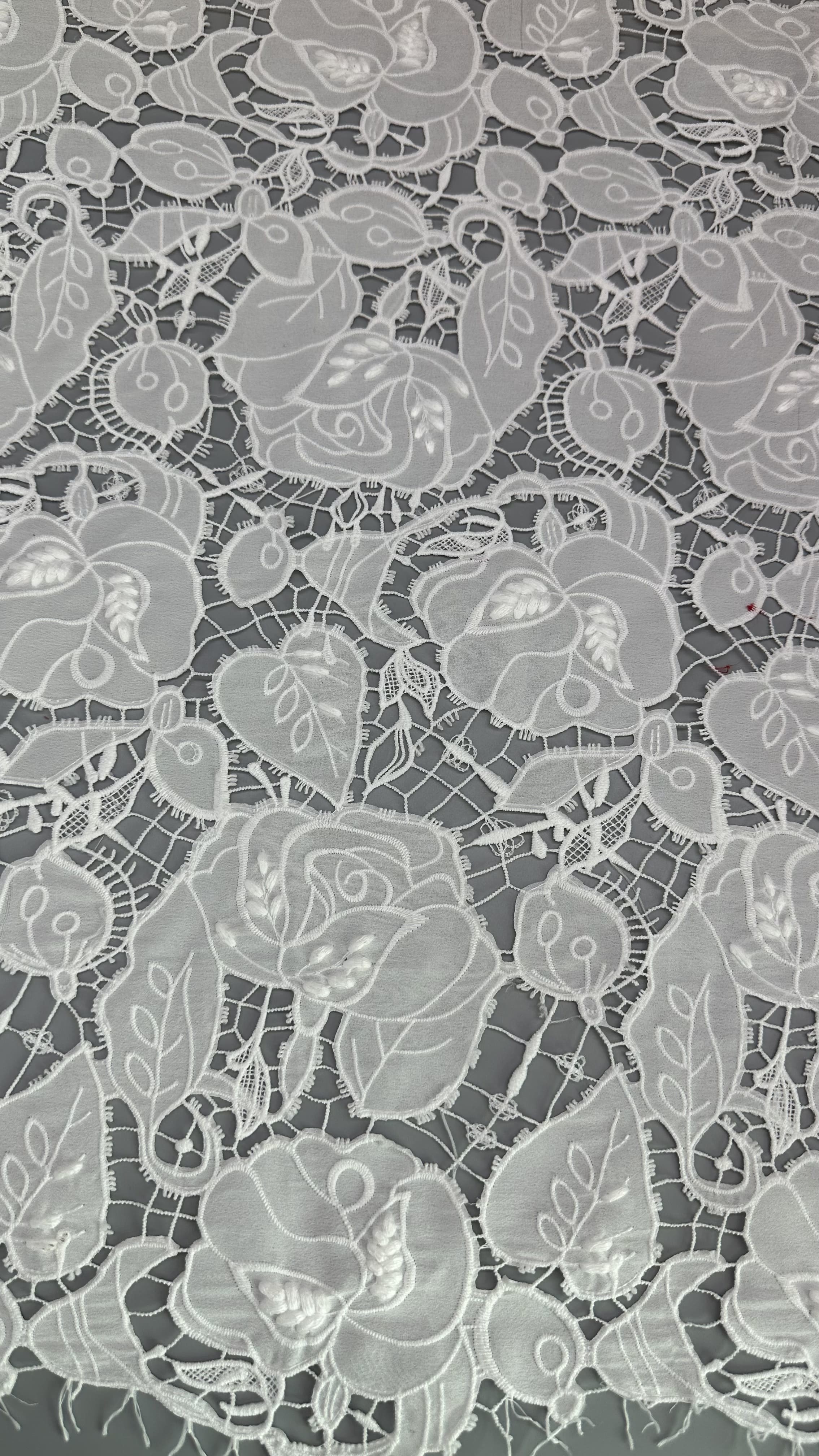 Leafy High Elegant Hollow-up Beautiful Embroidered Lace Fabric For Girls