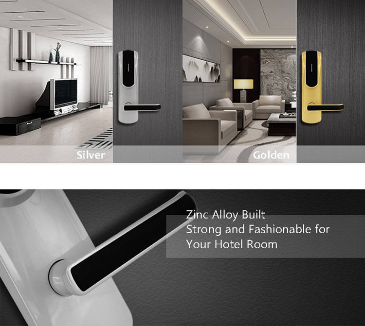 Smart Hotel Keyless Entry Door Lock , 304 Stainless Steel Electronic Front Door Lock