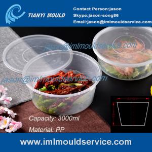 China 3000ml pp large round thin wall plastic serving bowls mould/ plastic salad bowls mold on sale