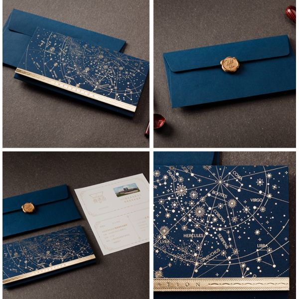 Custom Blue Wedding Invitation Gift Card Envelopes For 5x7 Cards