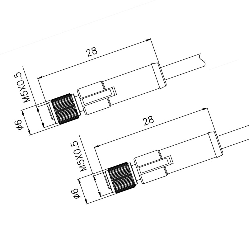 A Coding M5 Waterproof Power Connector 3pin Straight Male Aviation Round Circular Cable
