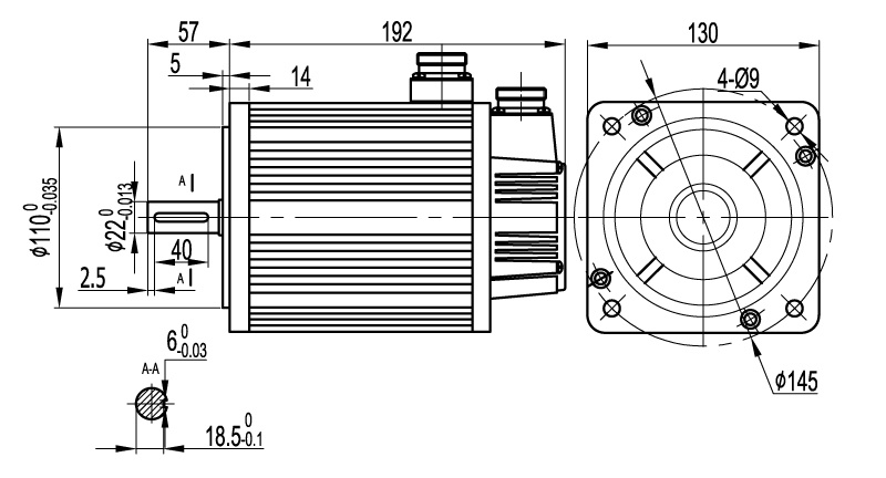 AC 220V High Performance CNC Servo Motor 2000 Watt With 130mm Frame , 7.5A Rated Current