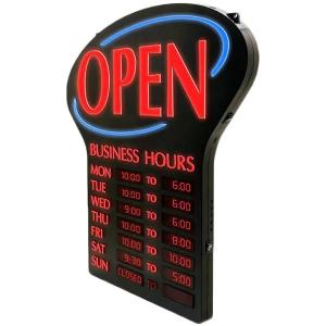 Quality 19 11/16 X 25 3/8 Digital Wall Mounted Neon Signs Open Business Hours Customize Neon  LED Signs for sale