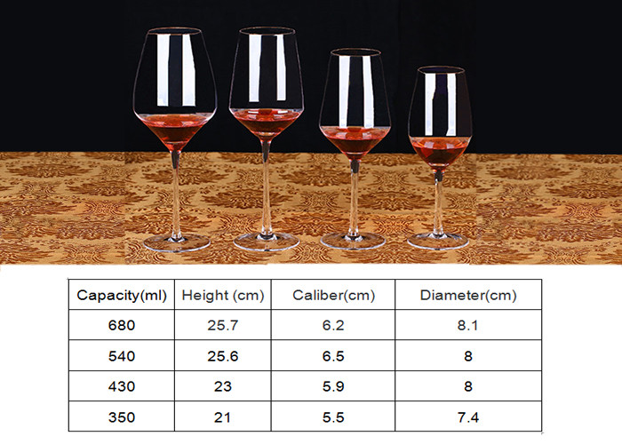 Fancy Clear Long Stem Wine Glasses / Colored Crystal Wine Glasses