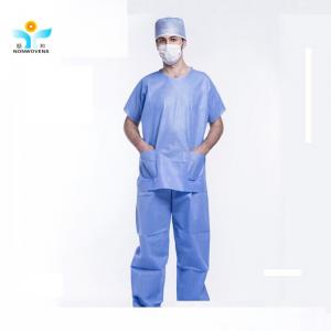 Quality High Breathability Medical Scrub Suit Zipper Closure With Collar Individual Packaging for sale