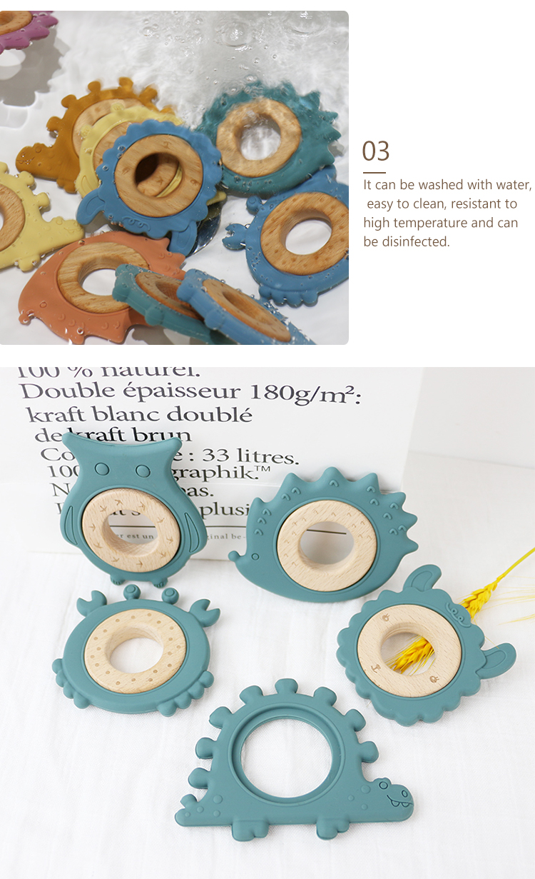 Multi Color Silicone Children Wooden Toys Wristband For Infant