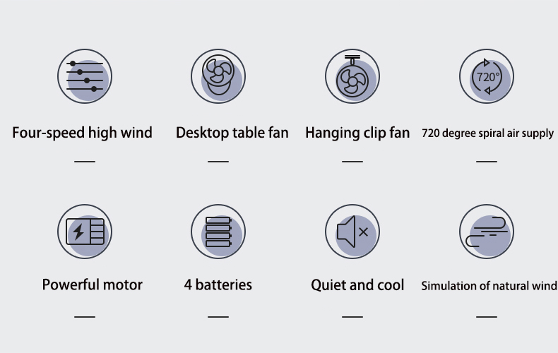 Clip Up Desktop Fans For Personal Space / Home Cooling Fans Portable Clip