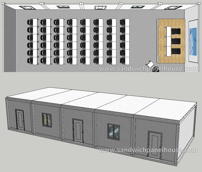 Modern Design Portable Construction Office Conference Room For 50 People