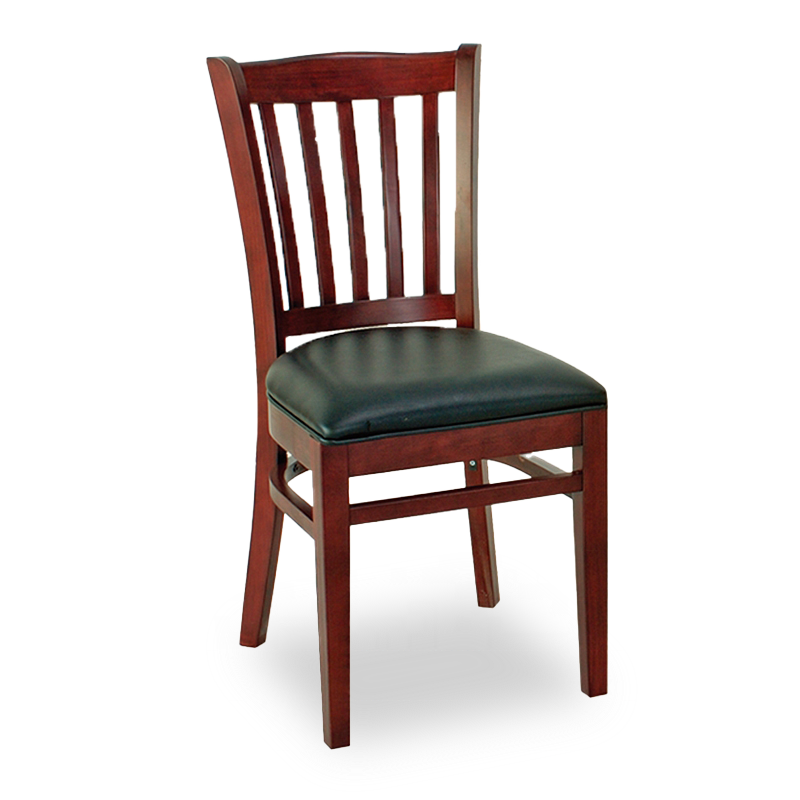 Restaurant Dining Chair with Solid Wood Frame and Modern PU Leather Design