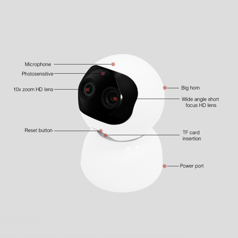 Glomarket 2K Ultra-clear Motion Detection Smart Indoor Pan/Tilt Home Wifi Smart Home Camera Security Wireless Camera