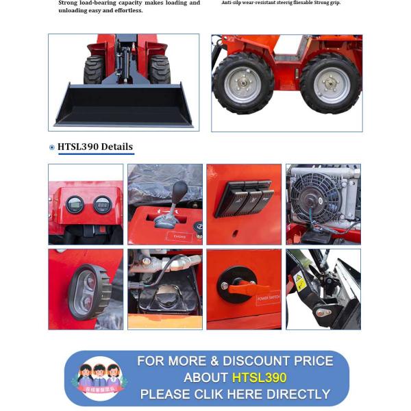 HTSL390 Mini Skid Steer Loader with Max Working Height 2398mm