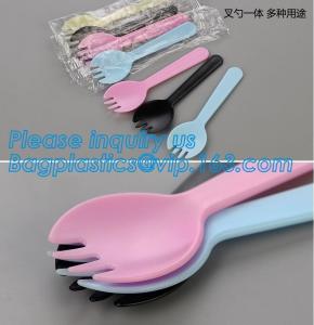 Eco friendly reusable dinner bamboo cutlery set for Travelling,Cartoon Handle Cutlery Set for Kids Tableware bagplastics