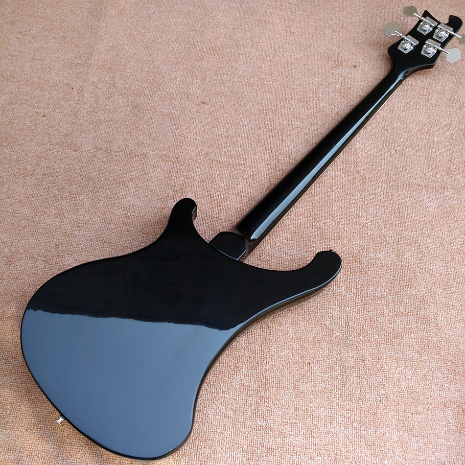 2018 Best Bass Top quality Rick 4003 model Ricken 4 strings Electric Bass guitar in black color, Chrome hardware